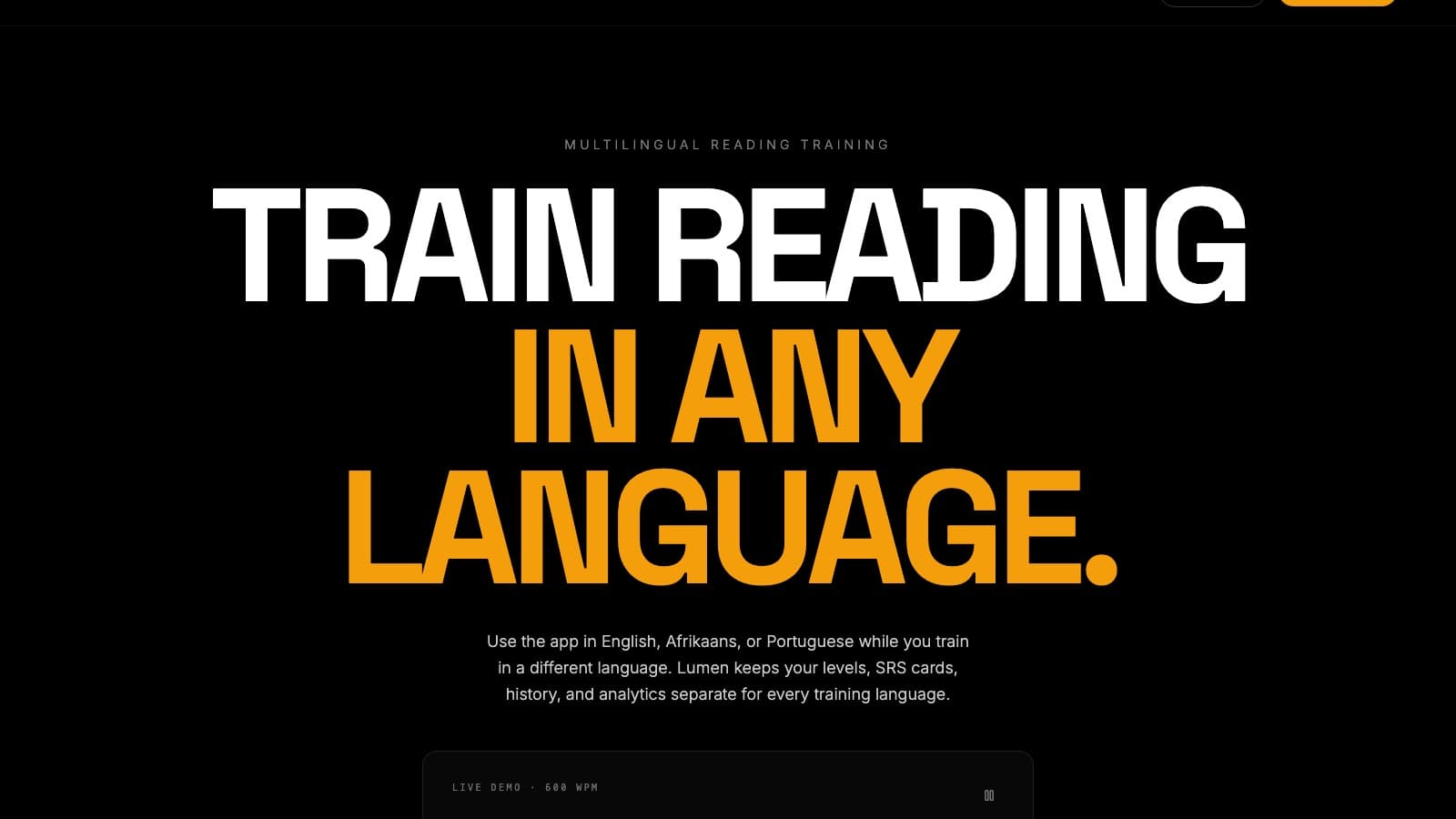 Lumen: A multilingual reading trainer for web, iOS, and Android